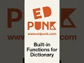 Day 79 Python Built-in Functions that can be Used for a Dictionary Light Mode