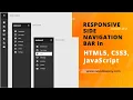 Responsive Side Navigation Bar in HTML CSS And JavaScript Dashboard Sidebar Menu