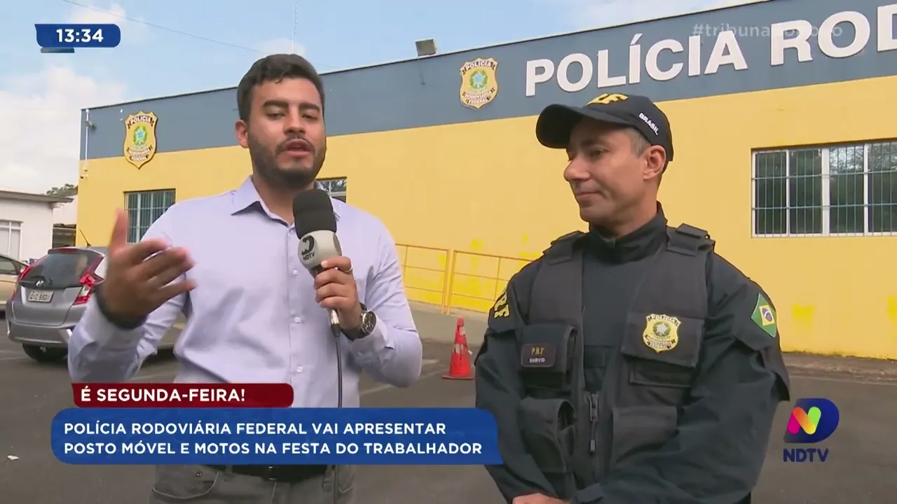 Polícia Rodoviária Federal vai apresentar posto móvel e motos na Festa do Trabalhador