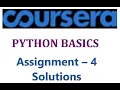 Coursera-Python Basics - Assignment 4 Solutions