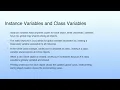 Instance Variables and Class Variables Lecture 11 Java Static Scope Rule