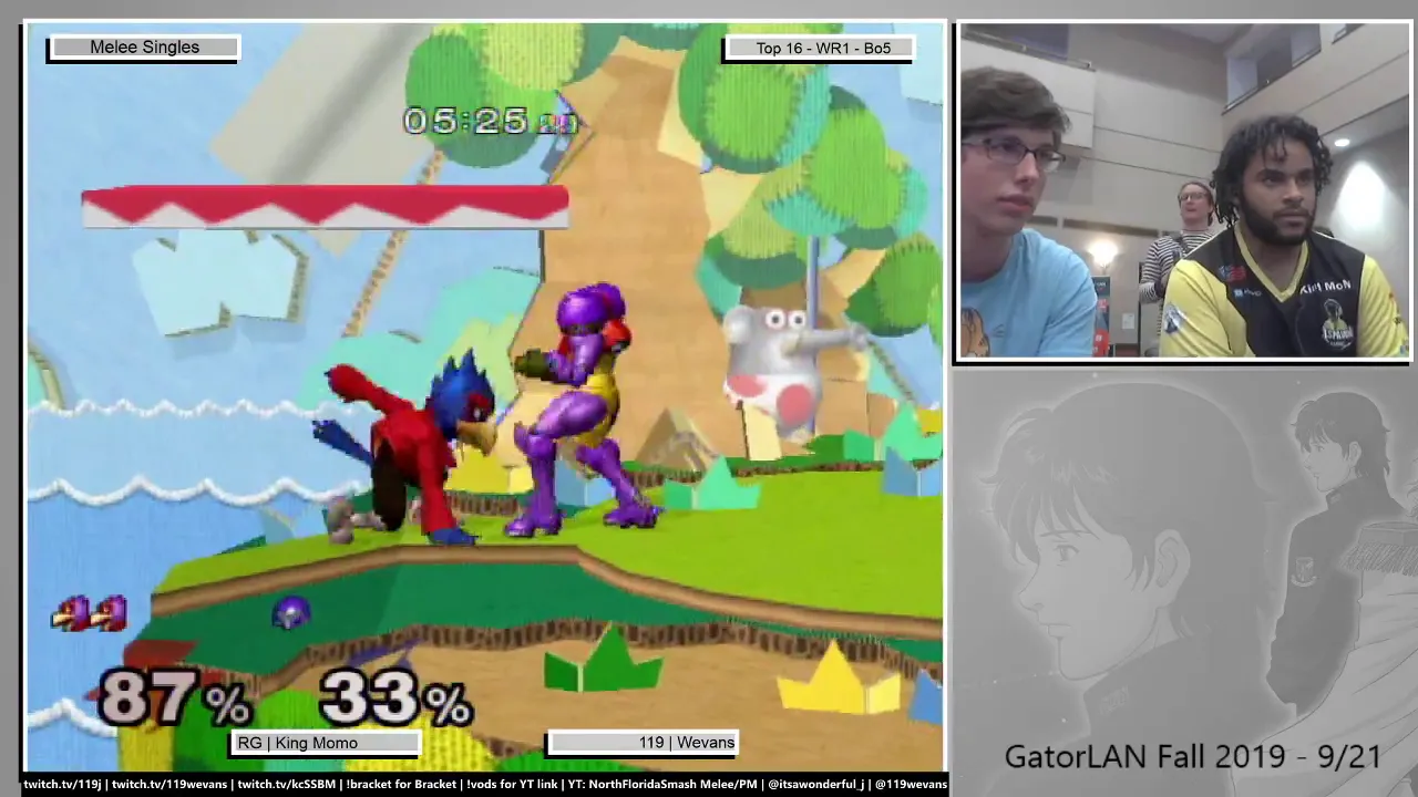 GL SSBM F2019 - 9/21 - RG | King Momo (Falco) Vs. 119 | Wevans (Samus) - WR1