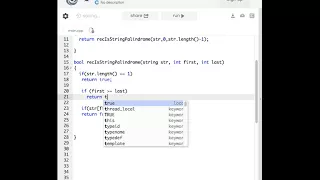 Palindrome using Recursion C isPalindrome