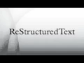 ReStructuredText