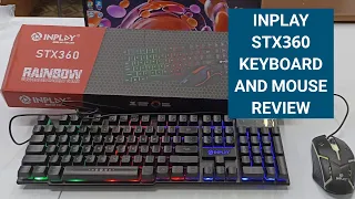 INPLAY STX360 KEYBOARD AND MOUSE Product Review RGB Light Rainbow Mechanical type Lazada Shopee