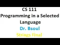 CS 111 Dr Bsoul Strings Final Part Python