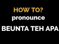 Download Lagu How to pronounce Beunta Teh Apa
