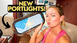 ⛵️How to Install NEW PORTLIGHTS in our OLD SAILBOAT(not so easy…) | Hallberg Rassy 352 DIY Refit