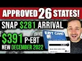 NEW 391 P-EBT PAYMENTS DECEMBER 2022 NEW STATES 281 SNAP DECEMBER BENEFITS California Texas