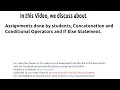 JavaScript Operators and If Else Statements