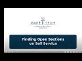 Finding Open Sections on Self Service