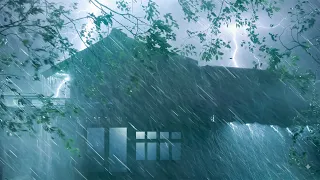 ⚡Night Thunderstorm Helps You Sleep Instantly | Extreme Rain on Tin Roof & Intense Thunder Sounds