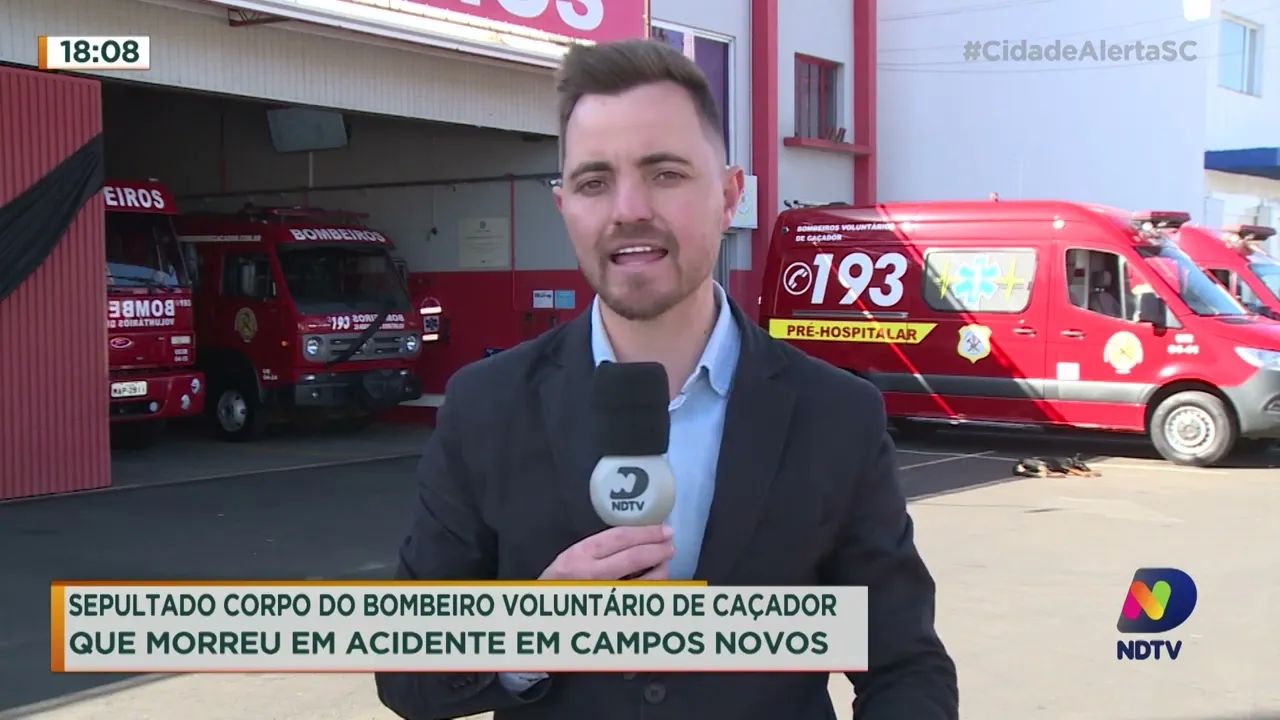 Bombeiro voluntário de Caçador que faleceu em acidente em Campos Novos foi sepultado