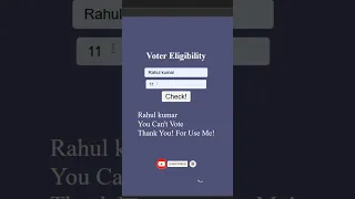 Check Voter Eligibility using javascript