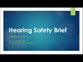 New Employee Training Occupational Noise Education and Safety