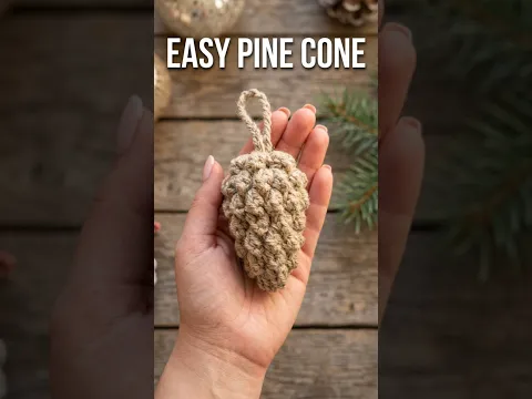 Crochet Pine Cone #crochet #fall #christmas