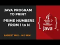 java program to print prime numbers in a given range 1 to 100 coded