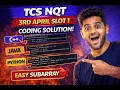 TCS NQT 3rd April Slot 1 Coding Solution C Java Python Easy Subarray Question