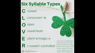 Become a Better Reader and Speller Learn the Six Syllable Types Here