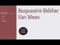 Responsive Sidebar Nav Menu Using HTML CSS JavaScript