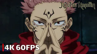 sukuna vs special grade full fight jujutsu kaisen season 1 episode 4 4k 60fps eng sub