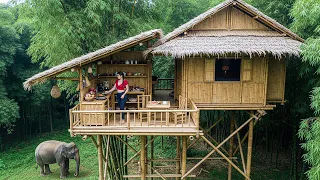 TIMELAPSE Building A Bamboo Tree House From Start To Finish Wild Survival Off Grid 