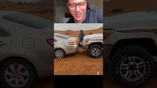 تحدي سحب سيارة في صحراء سعودية Chorts 