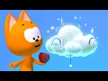 Lagu Meow Kitty lompat ke clouds! बादल से गिरे फल 🍓🍌 Cartoons anak-anak • बच्चों के लिए