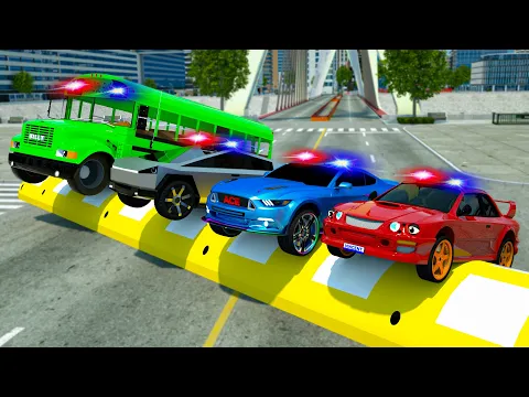 Download MP3 Police Cars vs Massive Speed Bump | Wheel City Heroes (WCH) Police Truck Cartoon