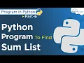 Python Program To Find Sum Of Elements In A List Python Programming