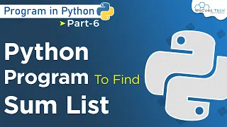 Python Program To Find Sum Of Elements In A List Python Programming