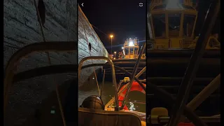 Motored across the Panama Canal at night in 6 hours! Finished the last lock at midnight #travelvlog