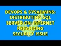 DevOps SysAdmins Distributing SQL Server on Internet regarding security issue 2 Solutions