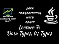 Java Programming Lecture 7 Data Type Its Types CSE CS IT MCA Hands-on Learning with Rohit