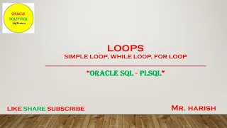 Oracle PLSQL Loops