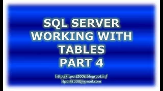 Create alter drop delete table in SQL Server - Part 4