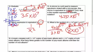 Unit 6 Review Sheet Scientific Notation Laws of Exponents