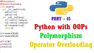 Python with OOPs Tutorial in Tamil Polymorphism Operator Overloading in python