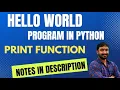 First program in Python using Print Function Python Tutorial for beginners in Hindi