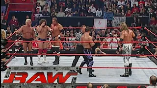 evolution u0026 eugene vs chris benoit u0026 edge 3 on 2 handicap match raw jul 05 2004