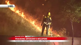 Old Trails Fire jumps Francis Avenue in Spokane