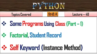 How to Create Instance Method in Python Lecture 48 Self in Python Instance member Method
