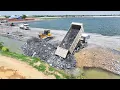 Lagu Nice Action This Day!! Shantui Bulldozer Pushing Stone  Loading By Dump Trucks
