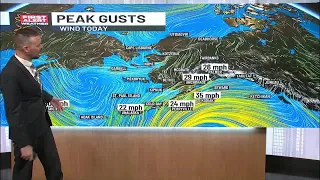 Unseasonably strong storm moves into Kodiak with summer warmth spreading across Alaska
