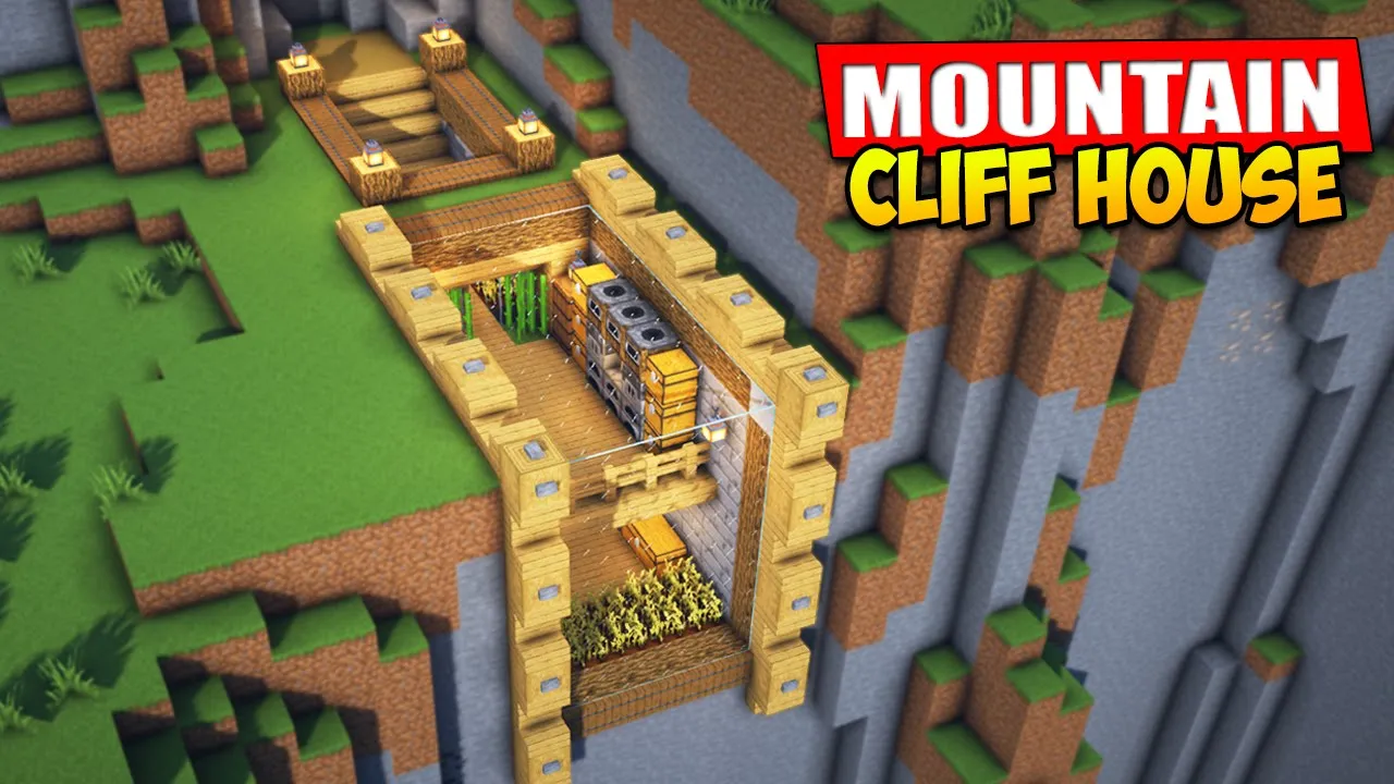 Minecraft Mountain Cliff House Tutorial ????