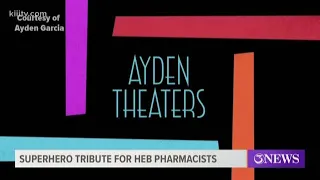 Superhero tribute for local H-E-B pharmacists