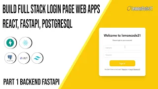 Build Full Stack Login Page React FastAPI Postgresql Tailwindcss Part 1 Backend FastAPI