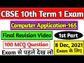 For Class 10 Most Important 100 MCQ Question of Computer Application Code 165 Cyber Ethics