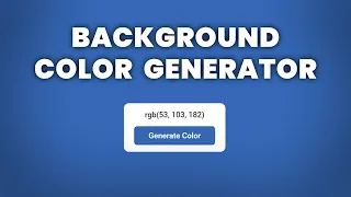 Random Background Color Generator Using HTML CSS Javascript