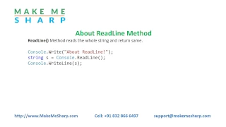 6 About Write WriteLine Read ReadLine and Readkey Methods